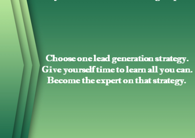 Choose one lead generation strategy