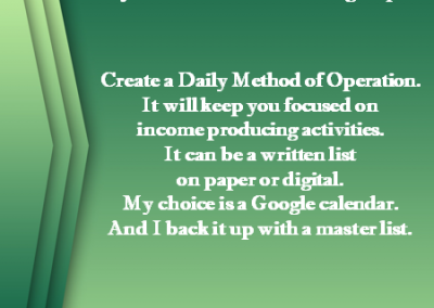 Create A Daily Method Of Operation